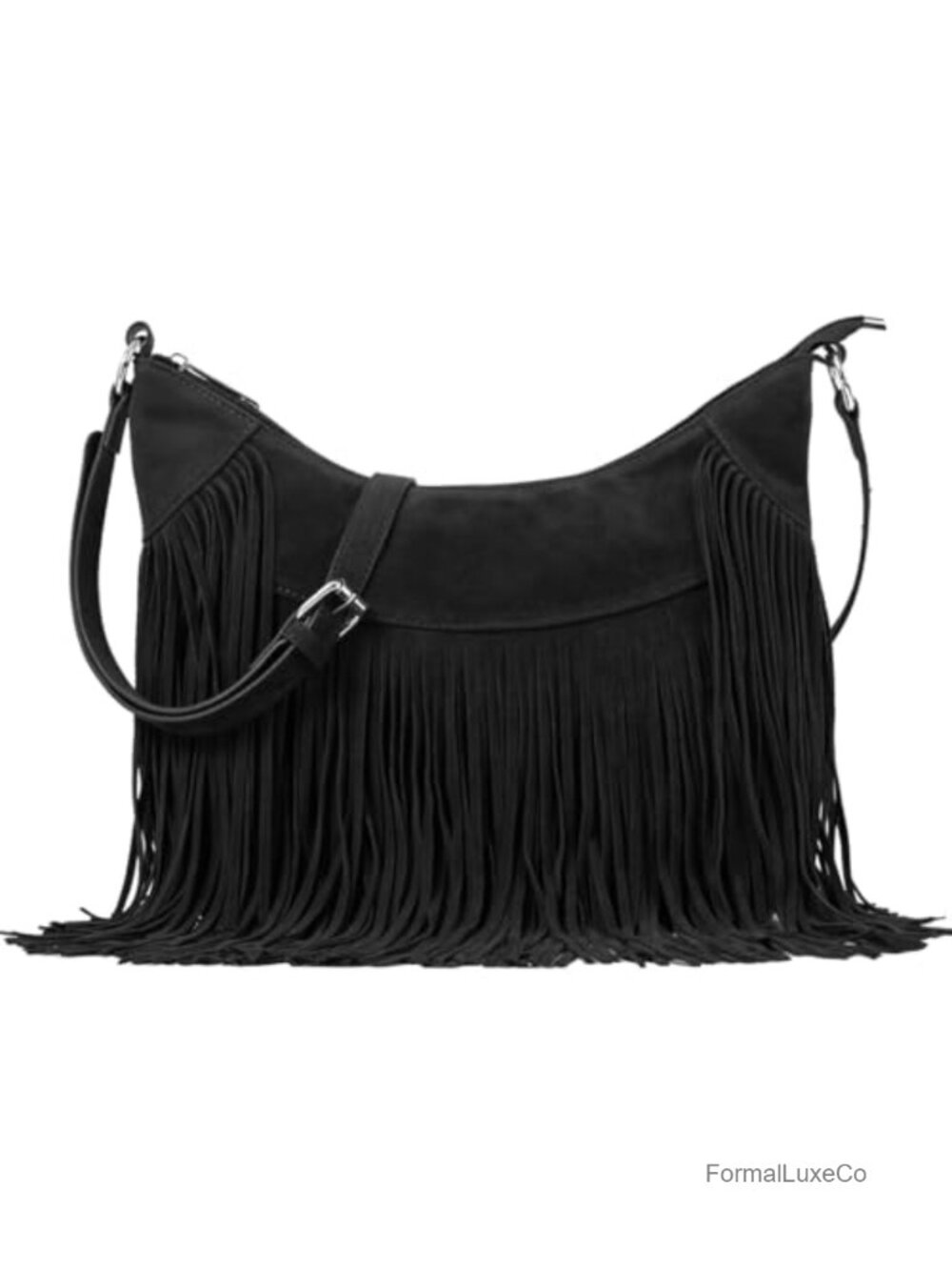 Fringe Hobo Bag Vegan Suede Tassel Western Crossbody Purse for Women